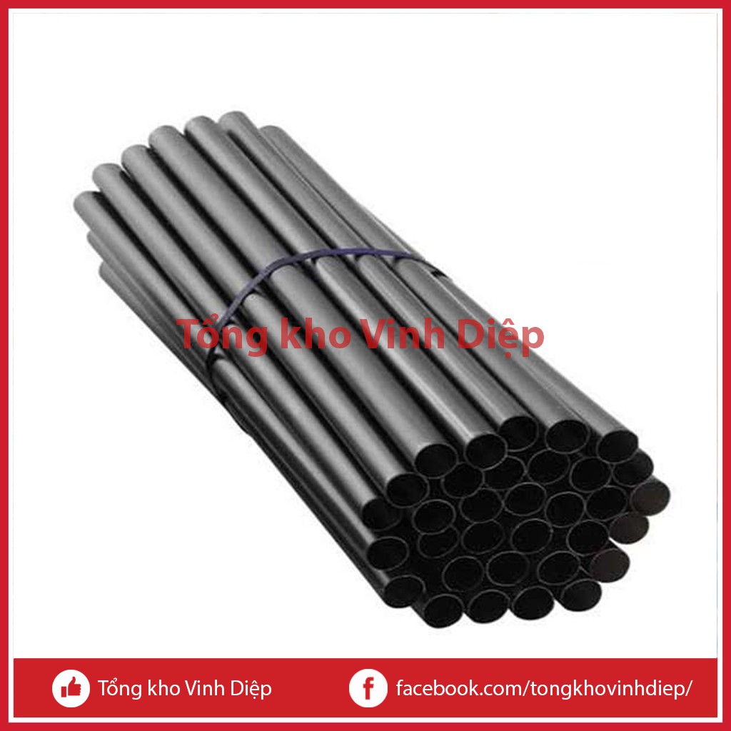 Ống hút sinh tố, cà phê, nước mía phi 8, dài 21cm, 2 đầu tròn, 2 màu đen, trắng, 1 bịch 500gr