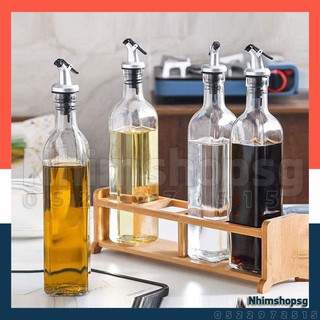 Bộ chai rót gia vị thủy tinh - bình đựng dầu nước mắm nước tương có vòi rót 250ml, 500ml - thủy tinh không chì