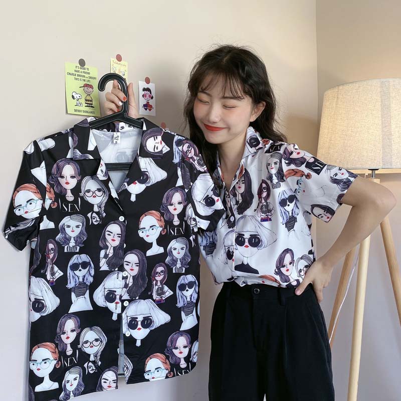 Áo sơ mi tay dài/tay ngắn in chữ phong cách graffiti thời trang Hàn Quốc và mũ thời trang (bán riêng) | BigBuy360 - bigbuy360.vn