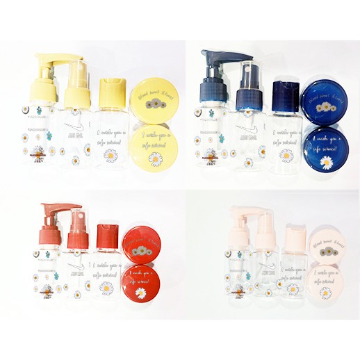 Bộ chiết mỹ phẩm du lịch hoa cúc GD 5 món CMP9 kèm hộp đựng