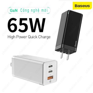 Bộ sạc nhanh baseus gan 65w quick travel c+c+a 65w cn ccgan-a02
