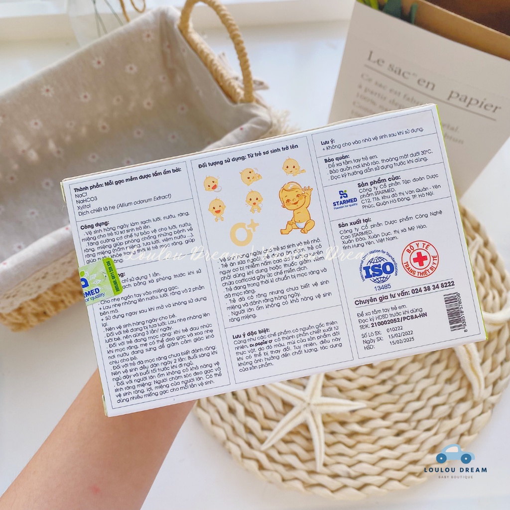 Gạc rơ lưỡi Dr Papie vệ sinh răng miệng cho bé lẻ 4 gói