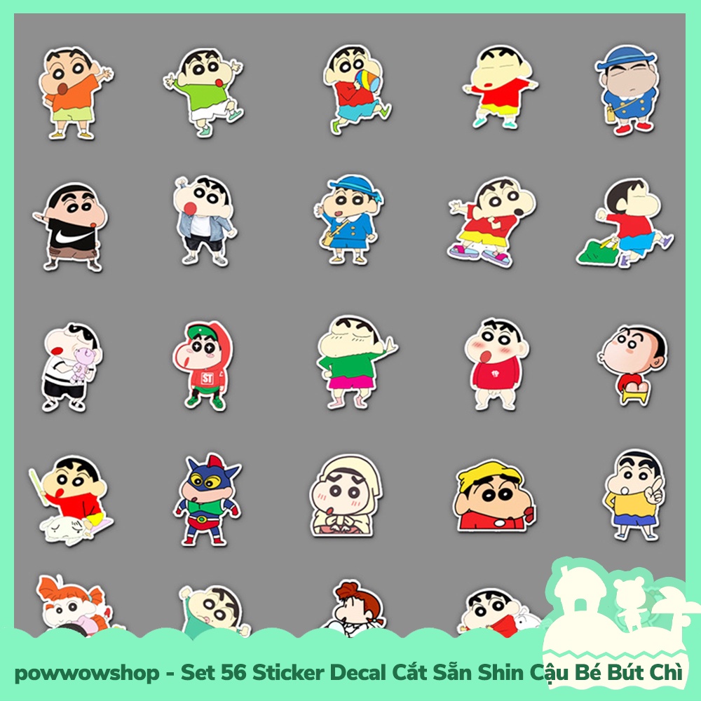 [Sẵn VN - Hỏa Tốc] Set 51 Sticker Mini Decal Dán Trang Trí Vật Dụng Mẫu Anime Manga Funny Lovely Shin Cậu Bé Bút Chì
