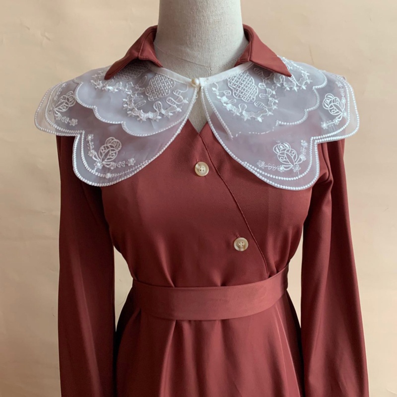 Cổ Áo Giả Thêu Họa Tiết Phong Cách Hán Phục Xinh Xắn