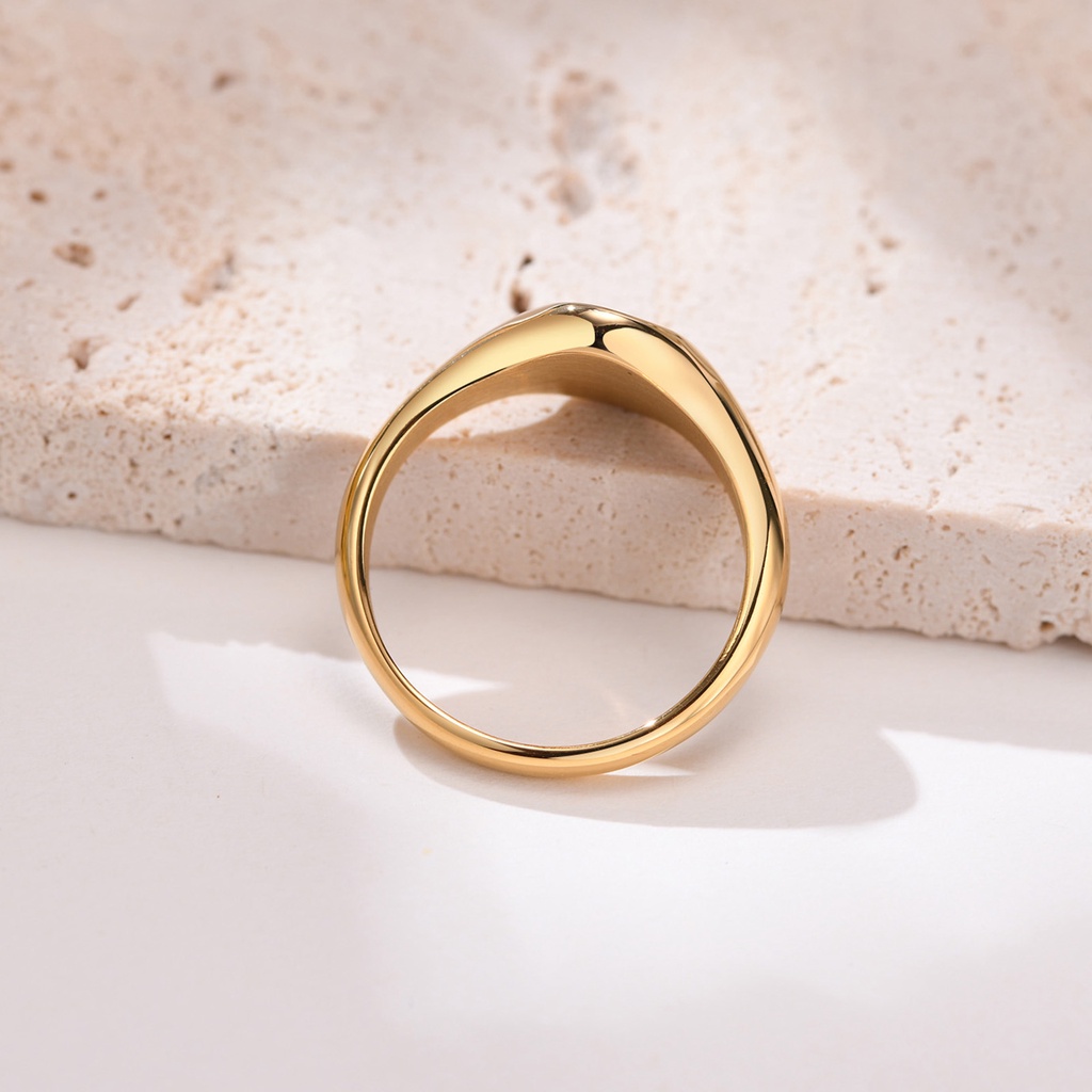 Nhẫn VNOX kiểu hoa hồng vàng thời trang tối giản cho nữ