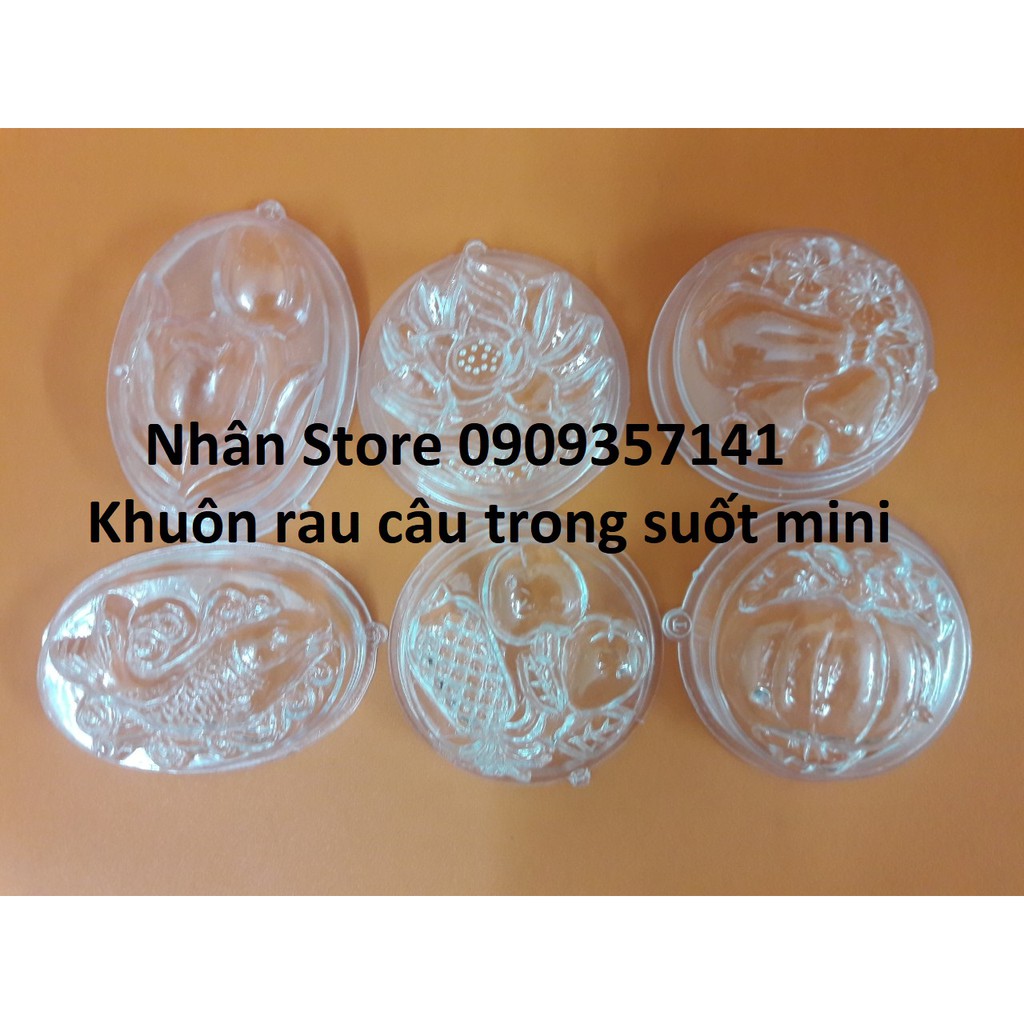 Set 10 Khuôn rau câu mini trong suốt