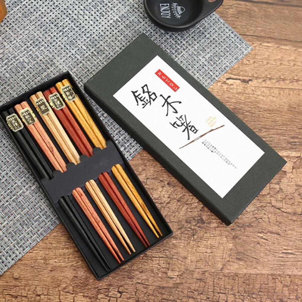 Set 5 Đôi Đũa Phong Cách Châu Á Cổ Điển Có Thể Tái Sử Dụng
