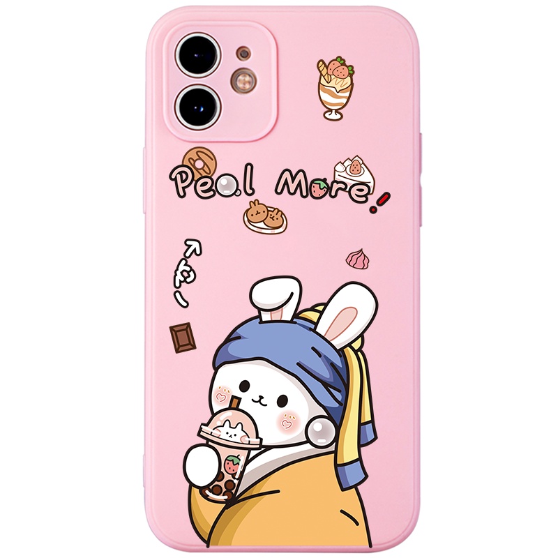 Ốp lưng JURSUE hoạt hình cặp đôi dễ thương đẹp cho iPhone 13 12 11 Pro Max SE 2020 X XR XS ip 8 7 6 6S Plus kute Y325