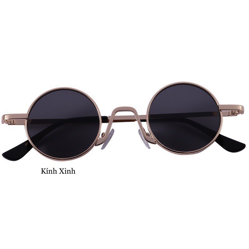 Kính râm thời trang mắt tròn kim loại cao cấp cho bé
