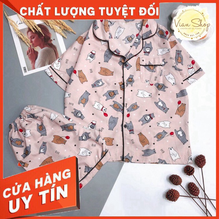 Bộ đồ pijama 🎯 Bộ Đồ Ngủ Mặc Nhà Kate Thái Cộc Đùi Hoạ Tiết Dễ Thương