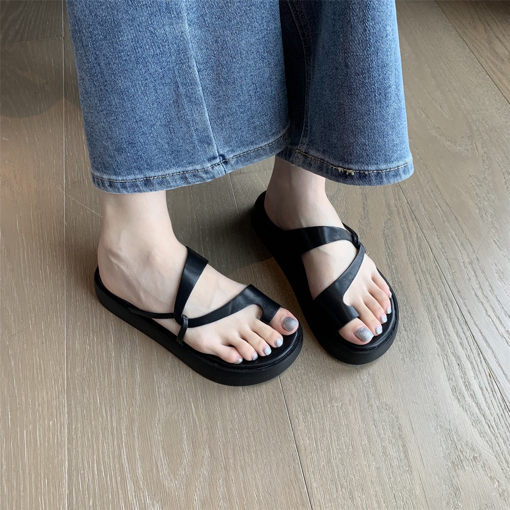 Dép xỏ ngón đế dày cao su dẻo da mềm đi êm chân phong cách Hàn Quốc trẻ trung cho nữ - Mẫ DL07