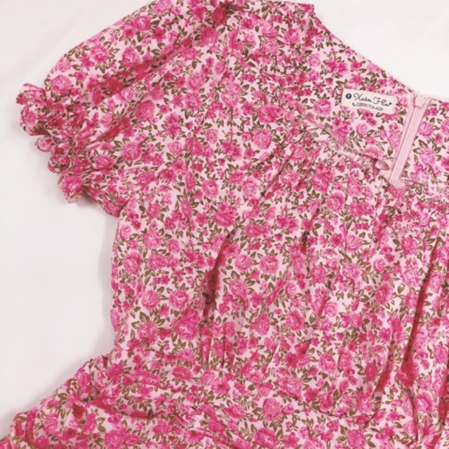 Vải thô hoa hồng zara