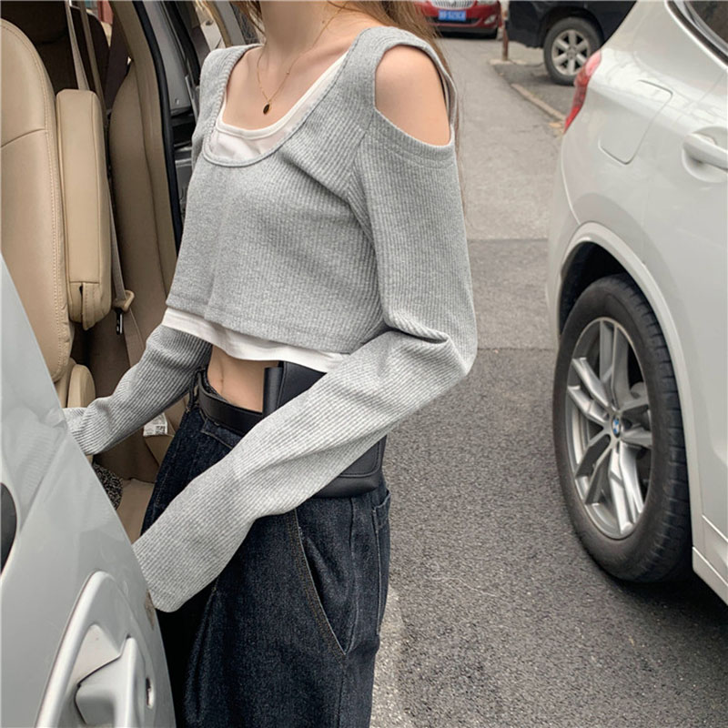 Áo Kiểu Tay Dài Hở Vai Thời Trang Cá Tính Dành Cho Nữ