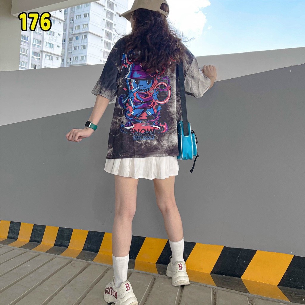 [Tặng Quà] Áo Thun Tay Lỡ Unisex - Áo Thun Nam Nữ Form Rộng Màu Loang XOXOXO Siêu Hot - LP.STORE