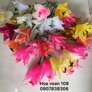 Bông hoa ly( đầu bông lyly)- bọc 2 lớp vải