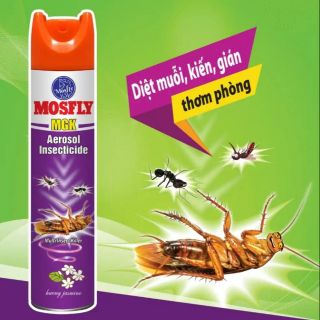Xịt côn trùng Mosfly hương hoa 600ml
