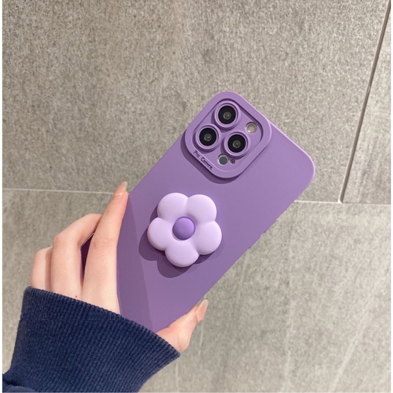 Ốp lưng ip pro camera màu tím hoạ tiết 1 hoa - 5 hoa màu tím dành cho ip