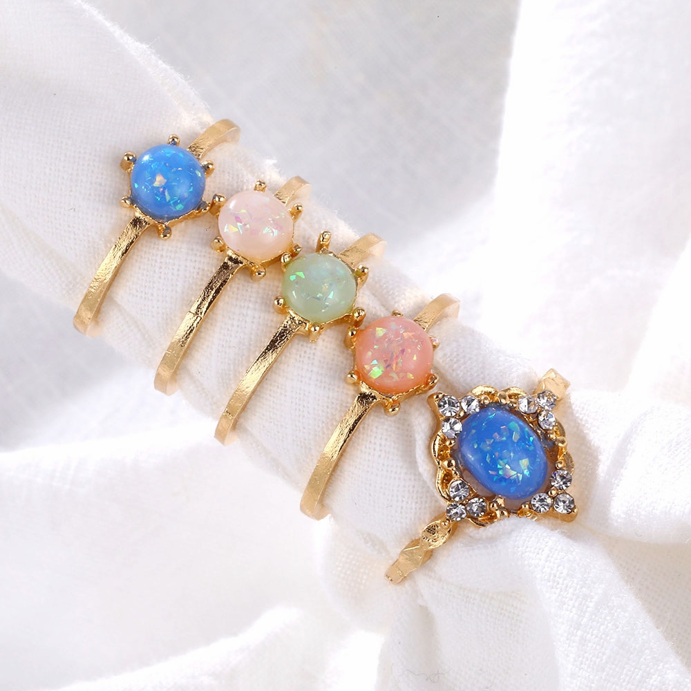 Set 5 Nhẫn Đeo Khớp Ngón Tay Phong Cách Vintage Cho Nữ