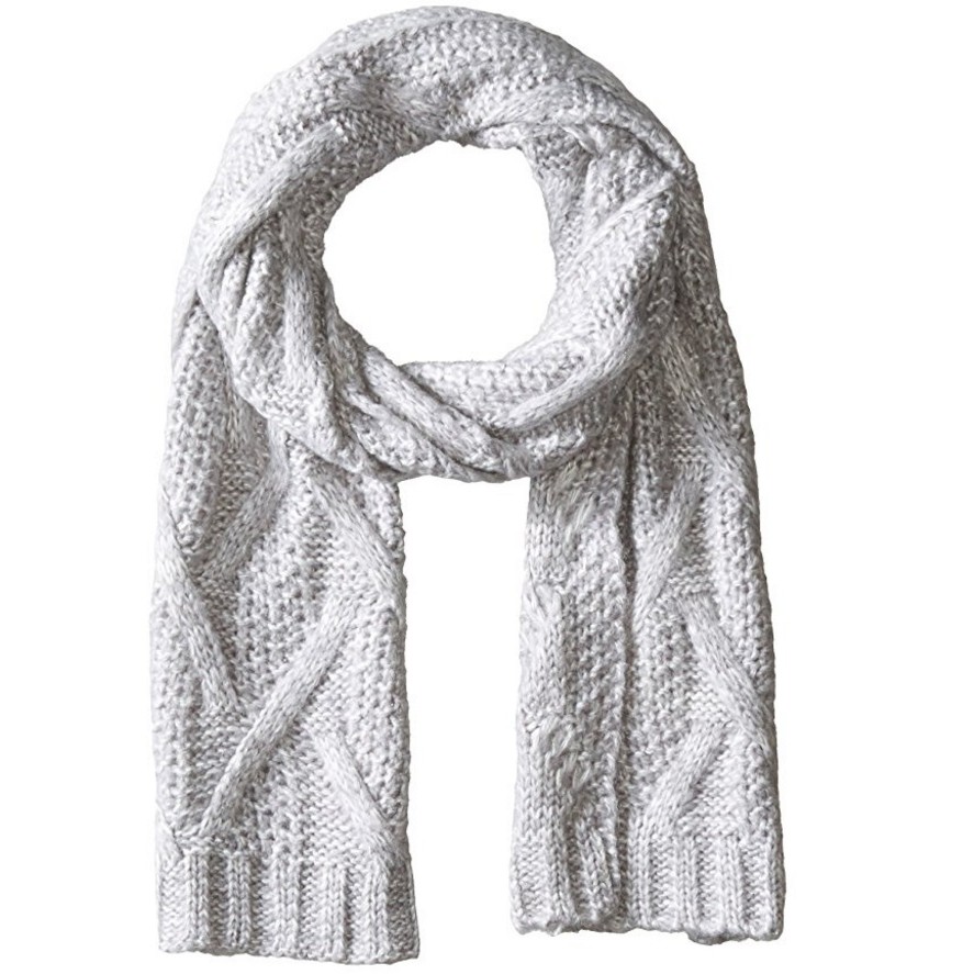 Khăn Choàng Len Xám Nữ Nine West Women's Crazy Cable Marled Scarf (Mỹ)