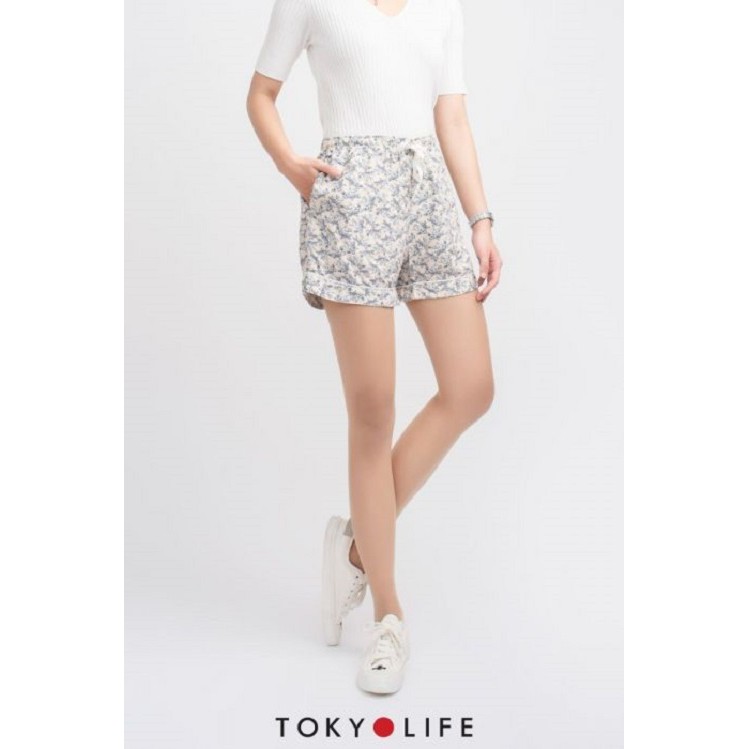 Quần Shorts lanh Nữ TOKYOLIFE họa tiết bắt mắt I9SHP003G | BigBuy360 - bigbuy360.vn