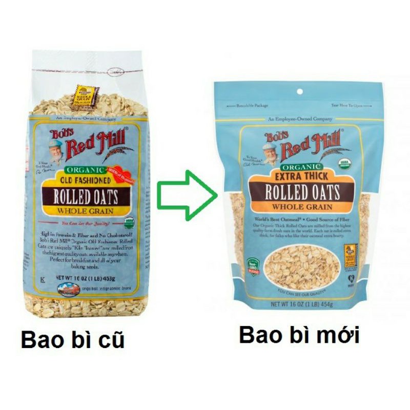 Yến mạch hữu cơ dạng cán vừa Bob's Red Mill