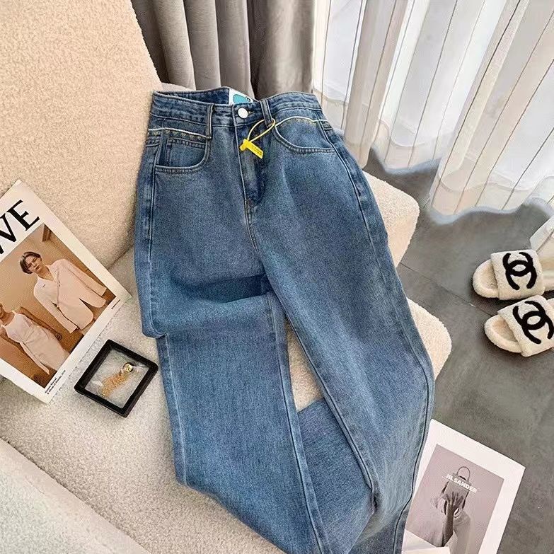 Quần Jeans Nữ Lưng Cao Thêu Hoa  tao bao