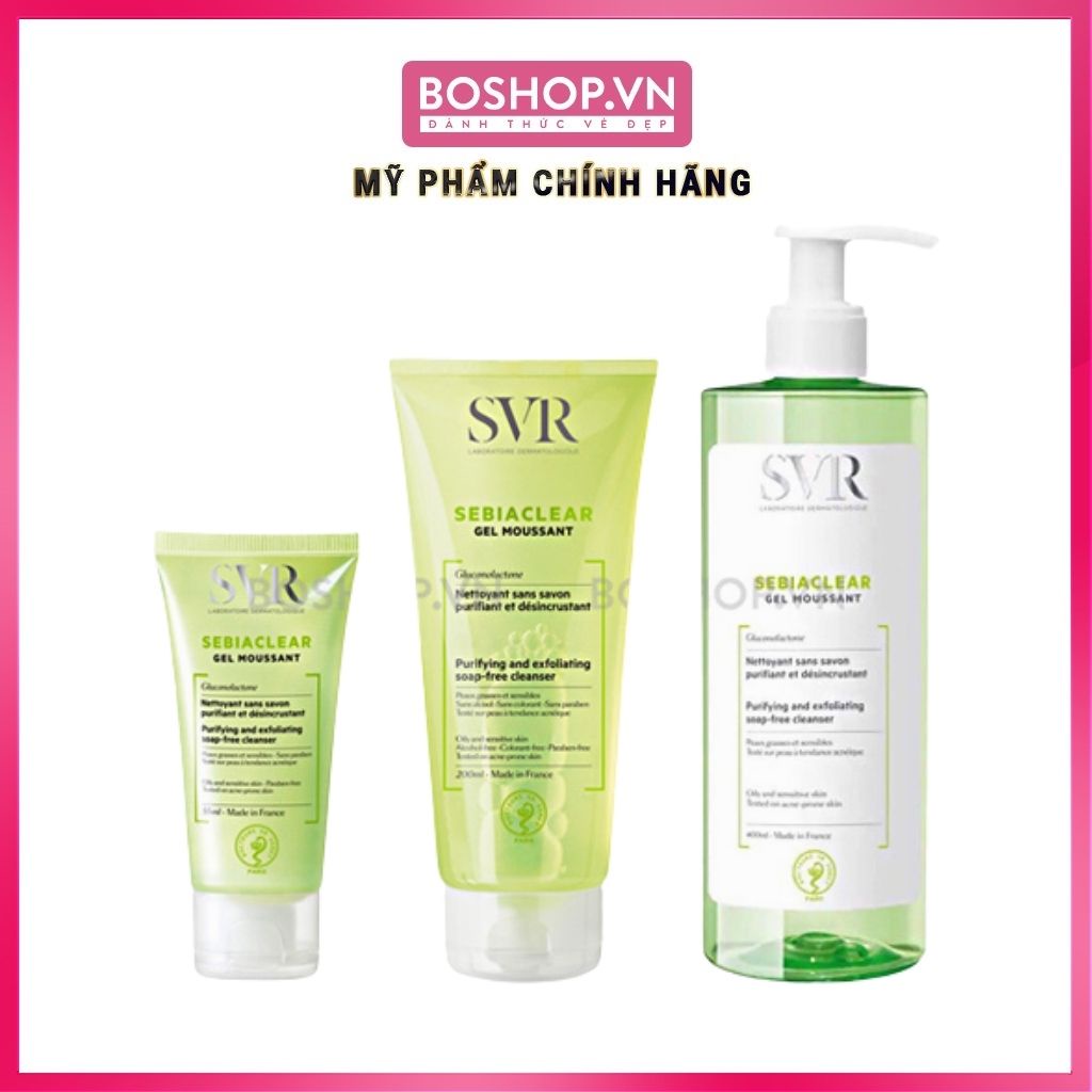 Gel Rửa Mặt SVR Cho Da Dầu Mụn, Nhạy Cảm Sebiaclear Gel Moussant