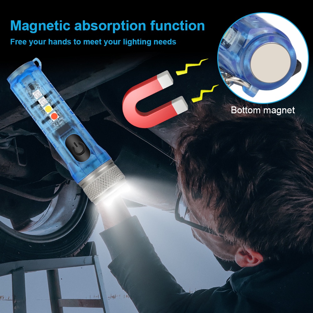 Móc Khóa Đèn Pin Led Mini Sạc USB Thiết Kế Mới Tiện Lợi Dễ Dùng