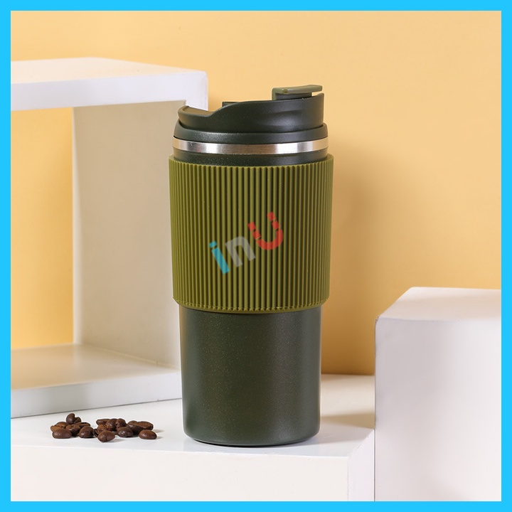 HCM - Ly giữ nhiệt uống cà phê cao cấp có silicon chống trượt 450ml