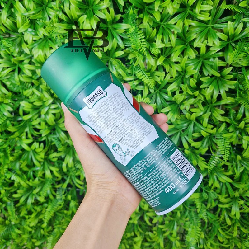 [CHÍNH HÃNG] Bọt Cạo Râu Proraso Shaving Foam Refresh Eucalyptus (Green) - 400ML [BẢN LỚN]