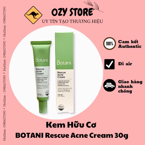 Kem Chấm Mụn Hữu Cơ Tự Nhiên BOTANI Rescue Acne Cream 30g (NEW)