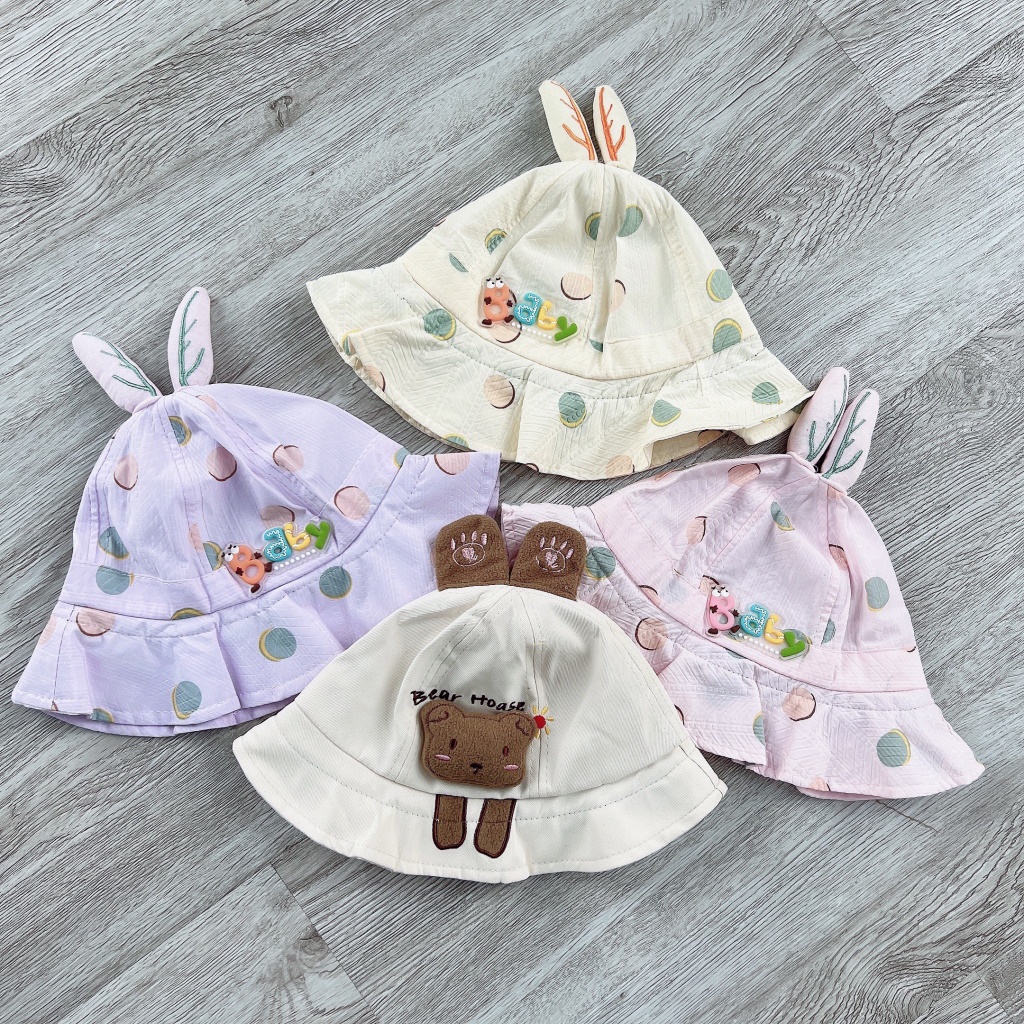 Mũ Vành Tròn Thêu Họa Tiết Động Vật Kèm Kính Chống Giọt Bắn Cho Bé, Chất Liệu Mềm Mại An Toàn Cho Trẻ Nhỏ