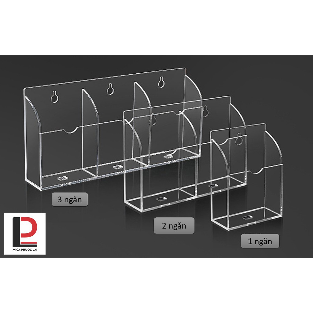 Hộp mica , giá đỡ lưu trữ sạc điện thoại, điều khiển từ xa treo tường/ Hộp acrylic trong suốt