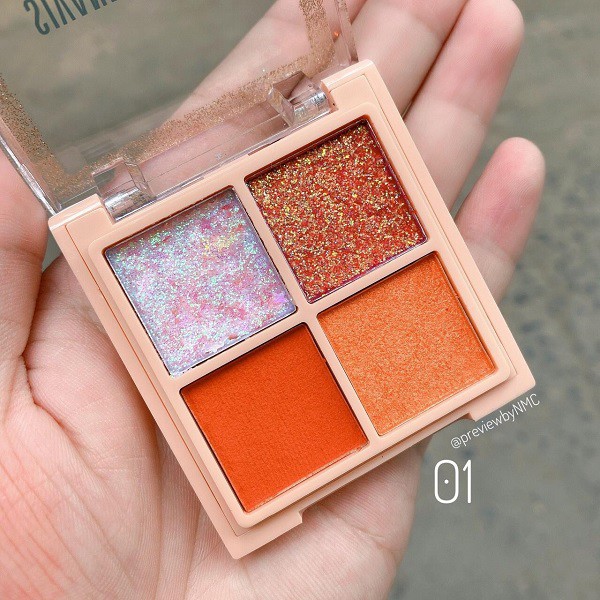 Phấn mắt Sivanna Colors In The Peach Moon &amp; Star Mini Palette HF6040 12g tạo điểm nhấn cho đôi mắt lấp lánh ánh nhìn