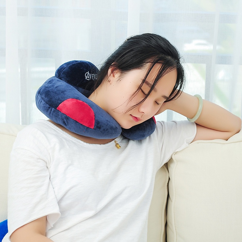 1 Gối Bơm Hơi Mềm Mại Hình Chữ U Dùng Cho Đi Du Lịch