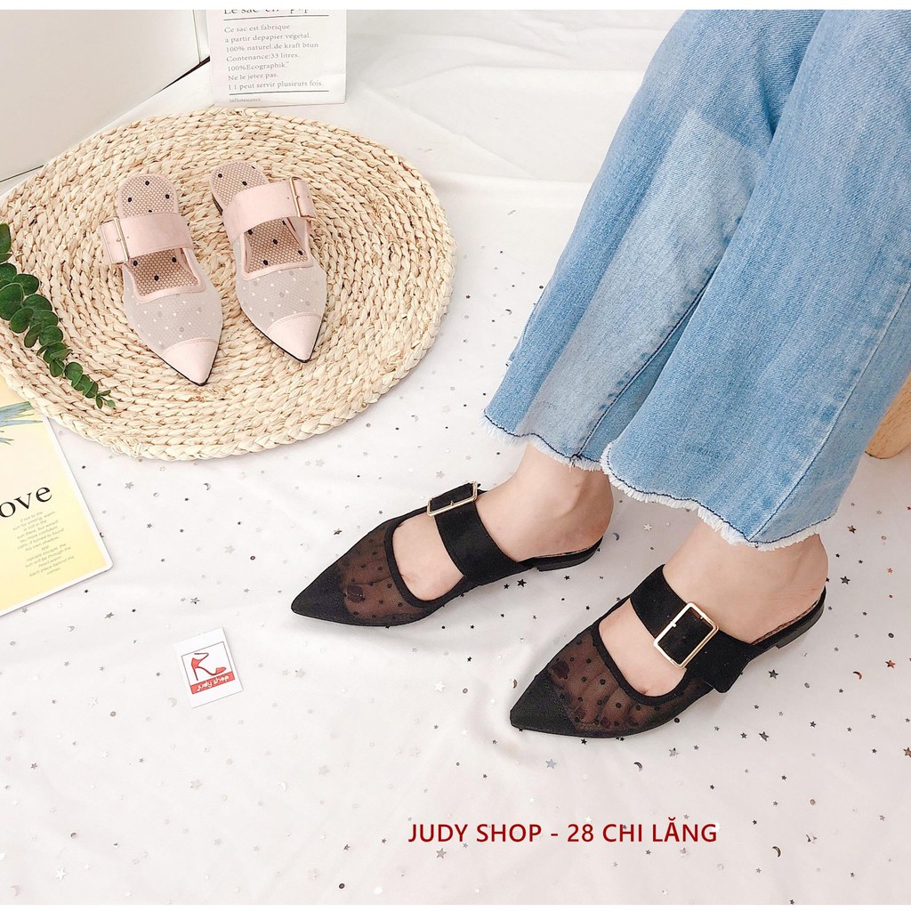 DÉP SỤC NỮ COLEE PHỐI LƯỚI MŨI NHỌN SIÊU XINH