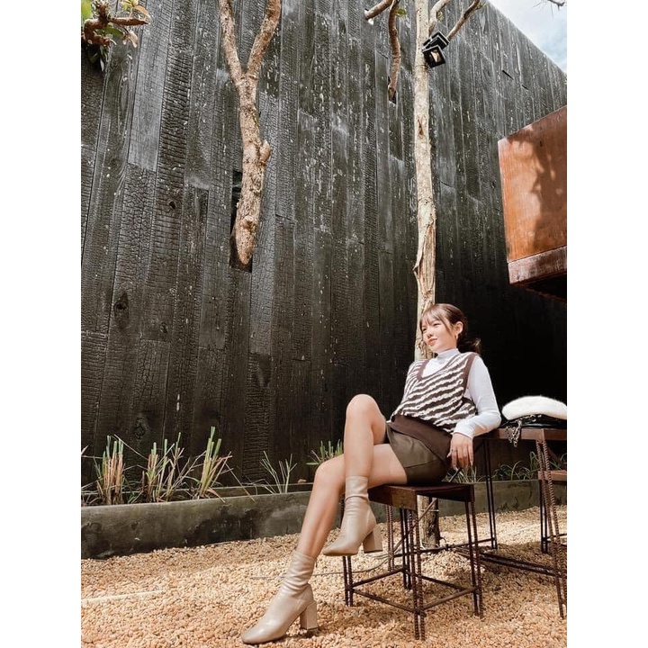 Áo gile len loại 1 hoạ tiết vằn chất len pha lông dày dặn hàng quảng châu | BigBuy360 - bigbuy360.vn