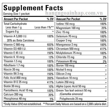 Thực Phẩm Điều Hòa Tiểu Đường Nature Made Daily Diabetes Health Pack