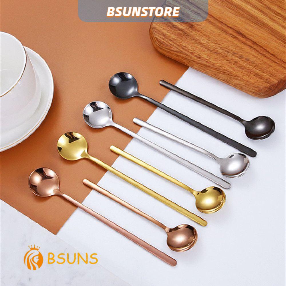 Muỗng cà phê tròn bằng thép không gỉ phản quang phong cách Bắc Âu