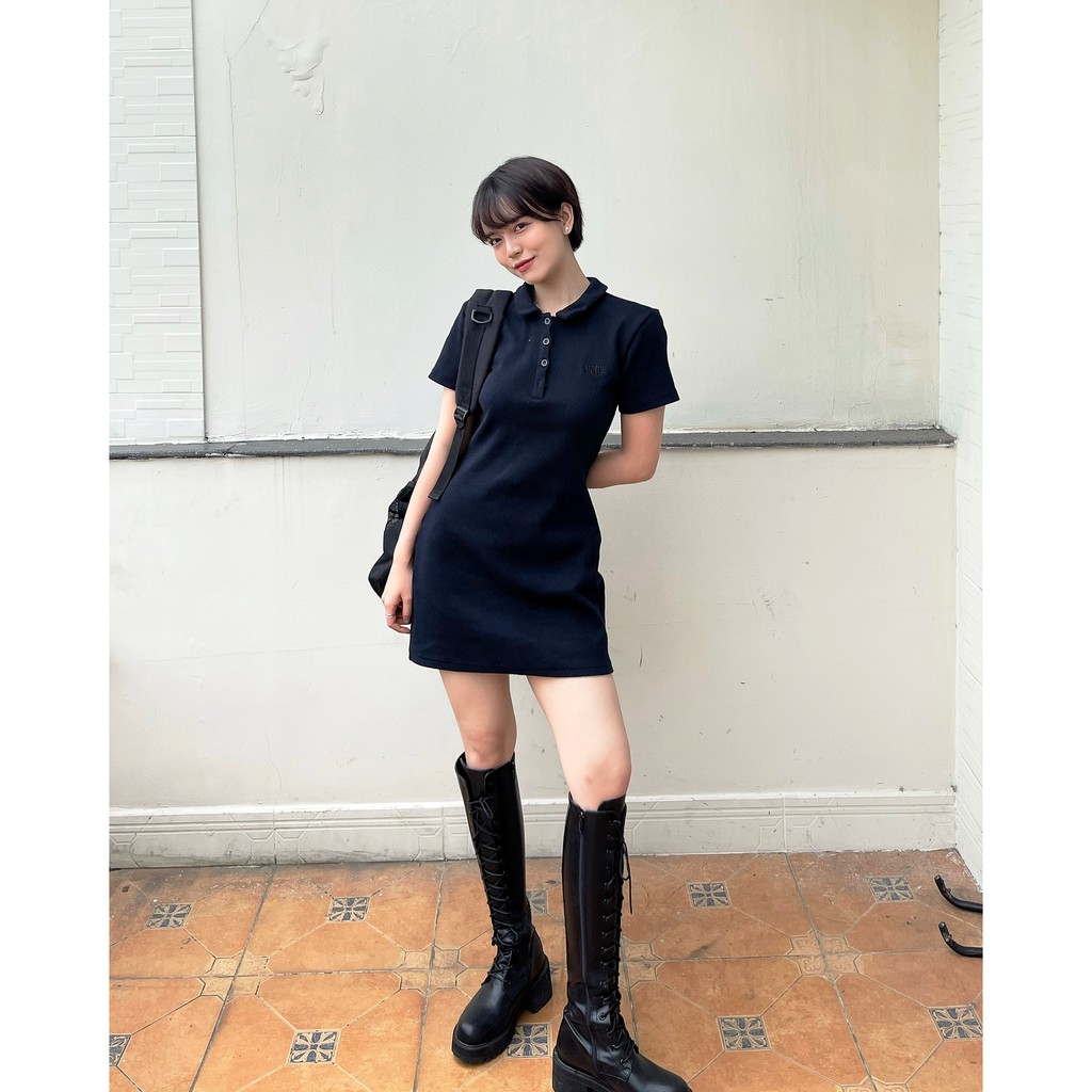 Anniegals - Đầm polo màu xanh dương - Navy Polo Dress