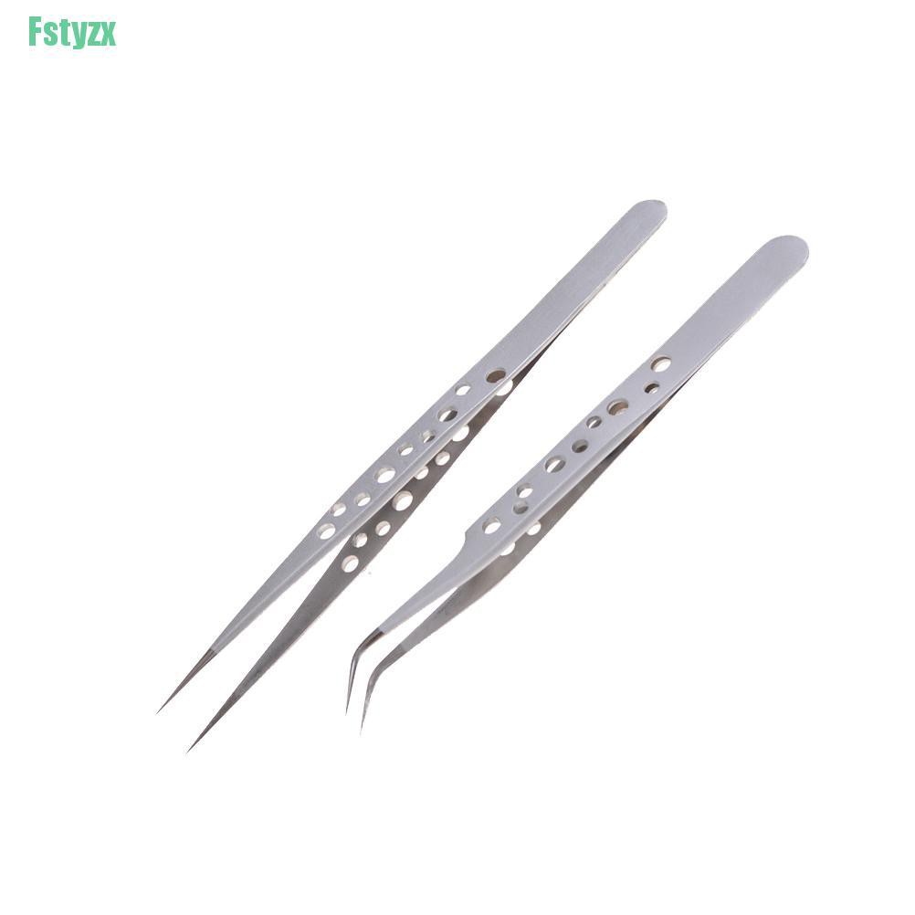 Nhíp đầu thẳng/ đầu cong sửa chữa điện tử bằng thép không rỉ cao cấp
