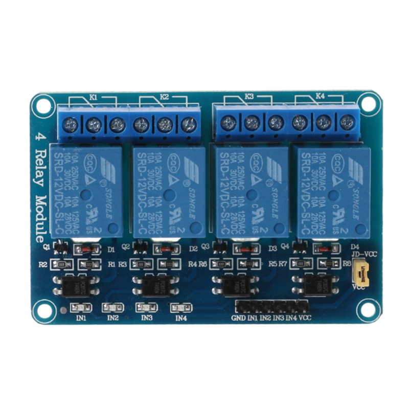 Mô Đun Rơ Le 4 Kênh 12V Kèm Rơ Le Cách Ly Quang Đầu Ra 4 Chiều Dành Cho Arduino