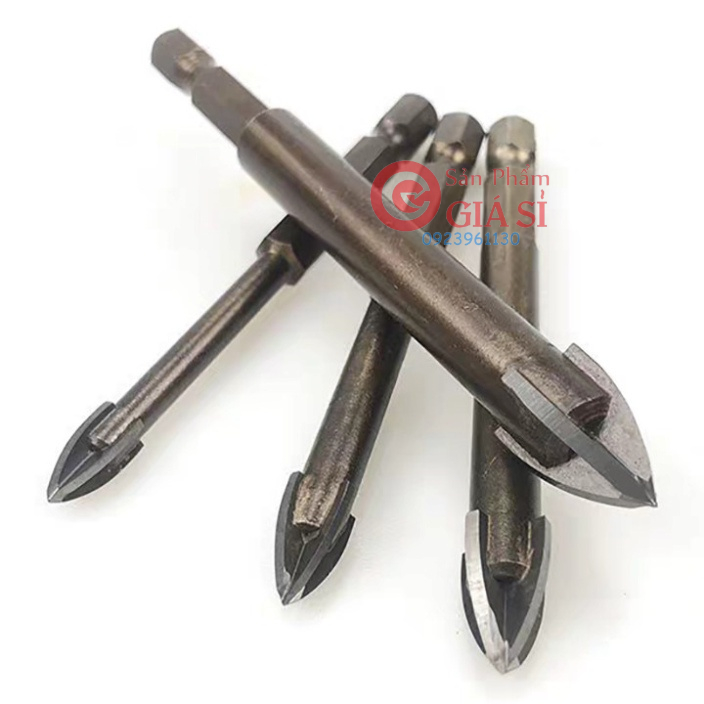 Mũi khoan đa chức năng mũi khoan gạch - Mũi khoan kính - Mũi khoan tường 4 cạnh chuôi lục giác ❤️freeship❤️