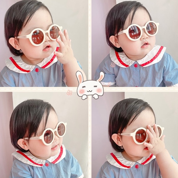 Kính mát hình tròn chống tia uv400 thời trang Hàn Quốc cổ điển cho bé