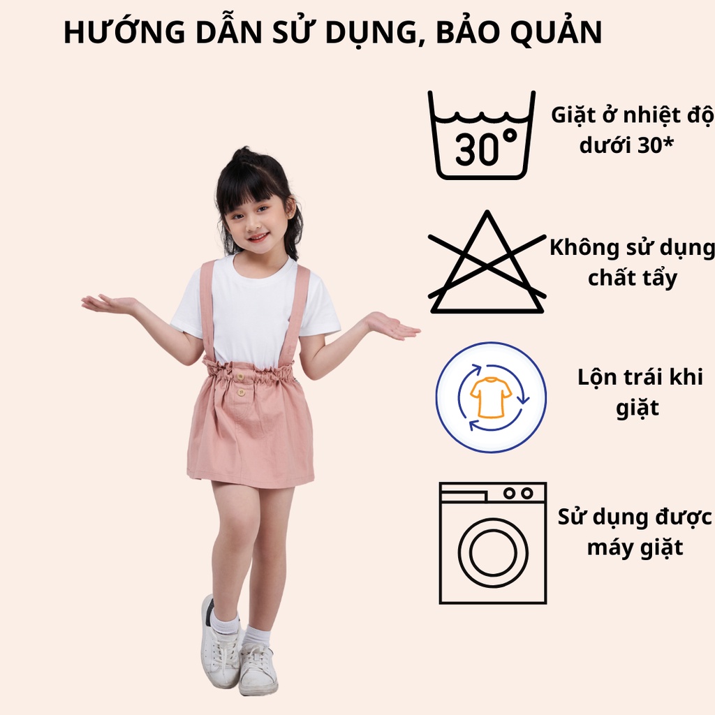 Chân váy yếm YODY 2 dây kaki cho bé CNK5008