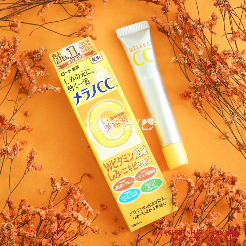Serum Melano CC Vitamin C Rohto dưỡng sáng da mờ thâm nám 20ml Nhật
