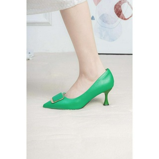Giày Cao Gót Nữ 7cm Phối Khóa Pixie H106