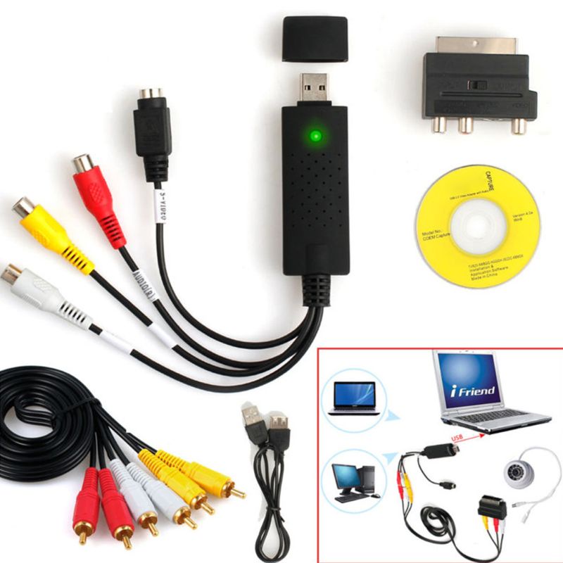 Bộ Dây Cáp Chuyển Đổi Video USB2.0 VHS Cho Windows