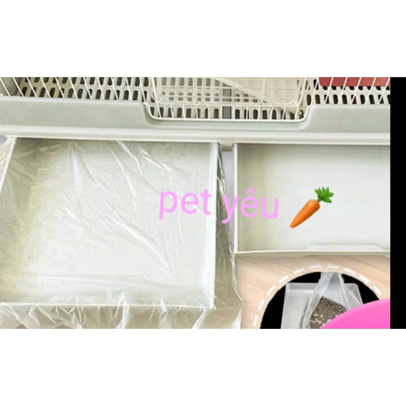 Túi bọc khay vệ sinh  - túi lót khay có thun ❤️Freeship❤️ hứng phân và nước tiểu thỏ bọ chinchilla chó mèo