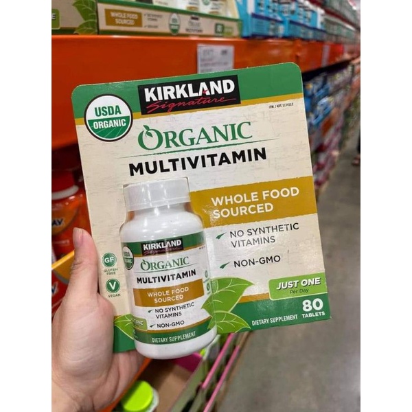 Viên uống bổ sung đa vitamin hữu cơ-Kirkland Signature Organic Multivitamin 80viên